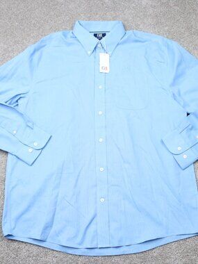 Cutter & Buck Shirt NWT Mens XL Blue Epic Easy Care Nailshead Long Sleeve Button